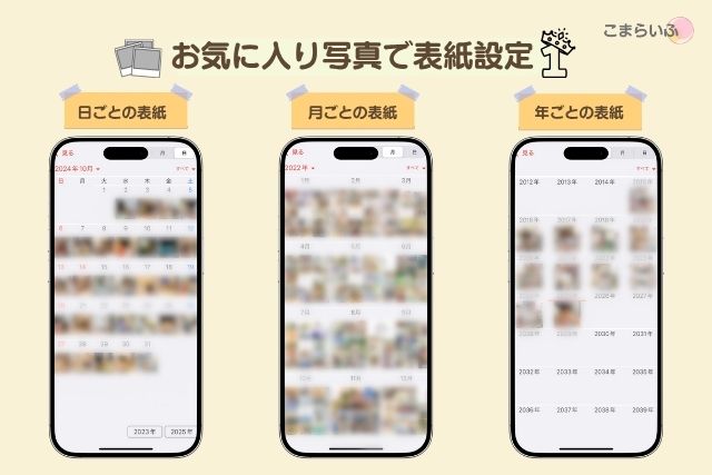 おもいでばこのお気に入り写真を今月の1枚に設定する手順