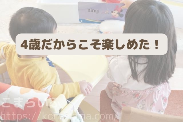 4歳と0歳の姉弟がDWEの教材に取り組む様子