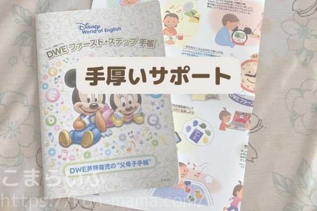 DWEファーストステップ手帳と親向けサポート資料の写真