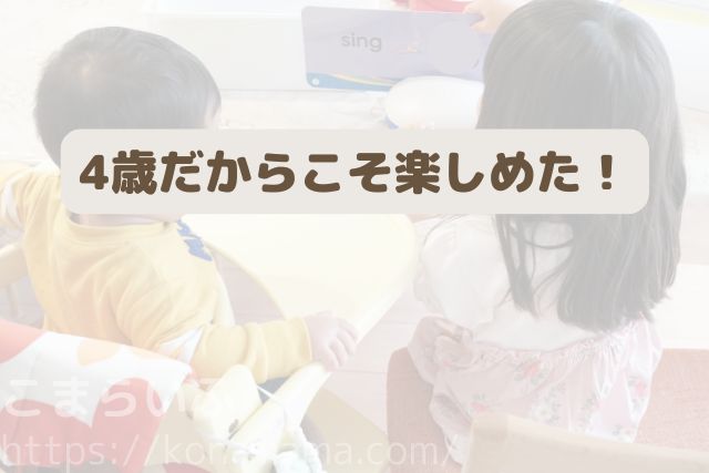 4歳と0歳の姉弟がDWEの教材に取り組む様子