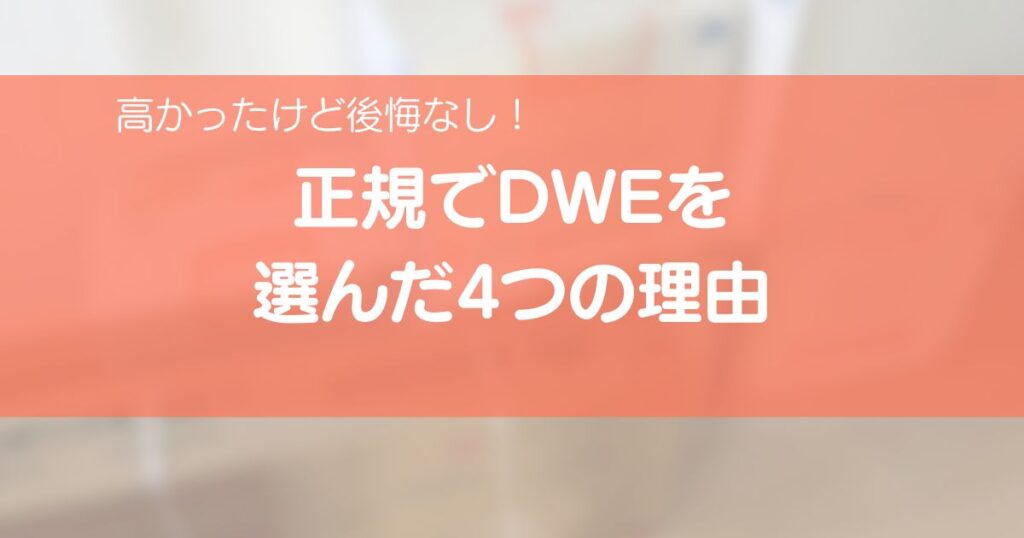 正規でDWEを購入した4つの理由を紹介するアイキャッチ画像