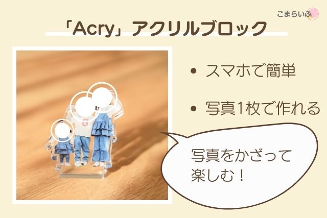 Acryのアクリルブロックの特徴が分かる説明画像
