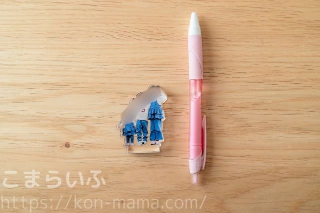 Acryアクブロをペンと並べたサイズ比較写真