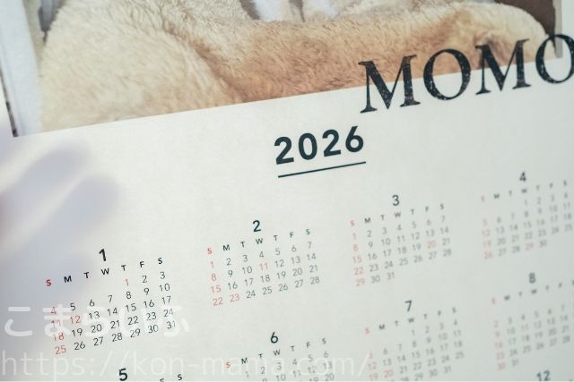 COYOMI A3ポスターカレンダーの紙質と日付部分の質感がわかるアップ写真