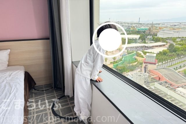パークフロントホテル客室から見たUSJ周辺の景色