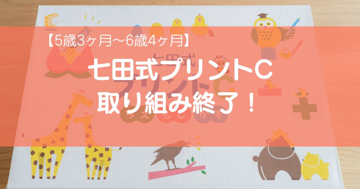 【5歳3ヶ月〜6歳4ヶ月】七田式プリントC取り組み終了！実際に13ヶ月続けた体験談