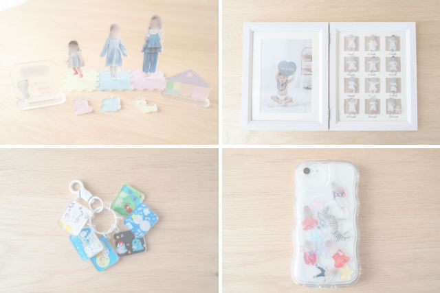 ACRYで作ったスマホケース・キーホルダー・マンスリーフォト・アクリルスタンド