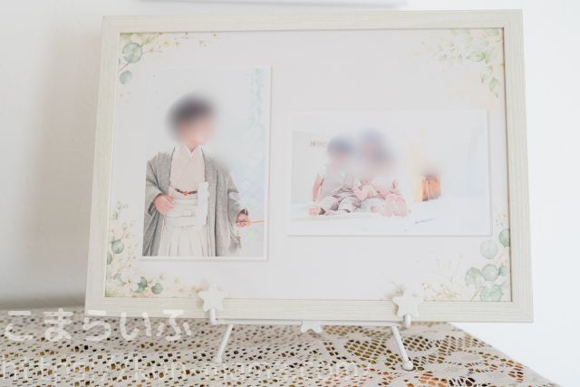 ChatGPTとCanvaで作った写真コラージュを白いフレームに飾った完成例