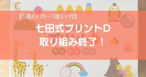 七田式プリントDを6歳から始めて約11か月続けた体験談