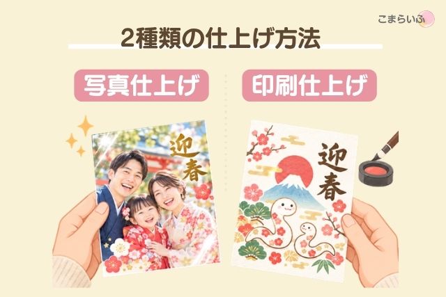 しまうま年賀状の写真仕上げと印刷仕上げの違い